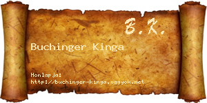 Buchinger Kinga névjegykártya